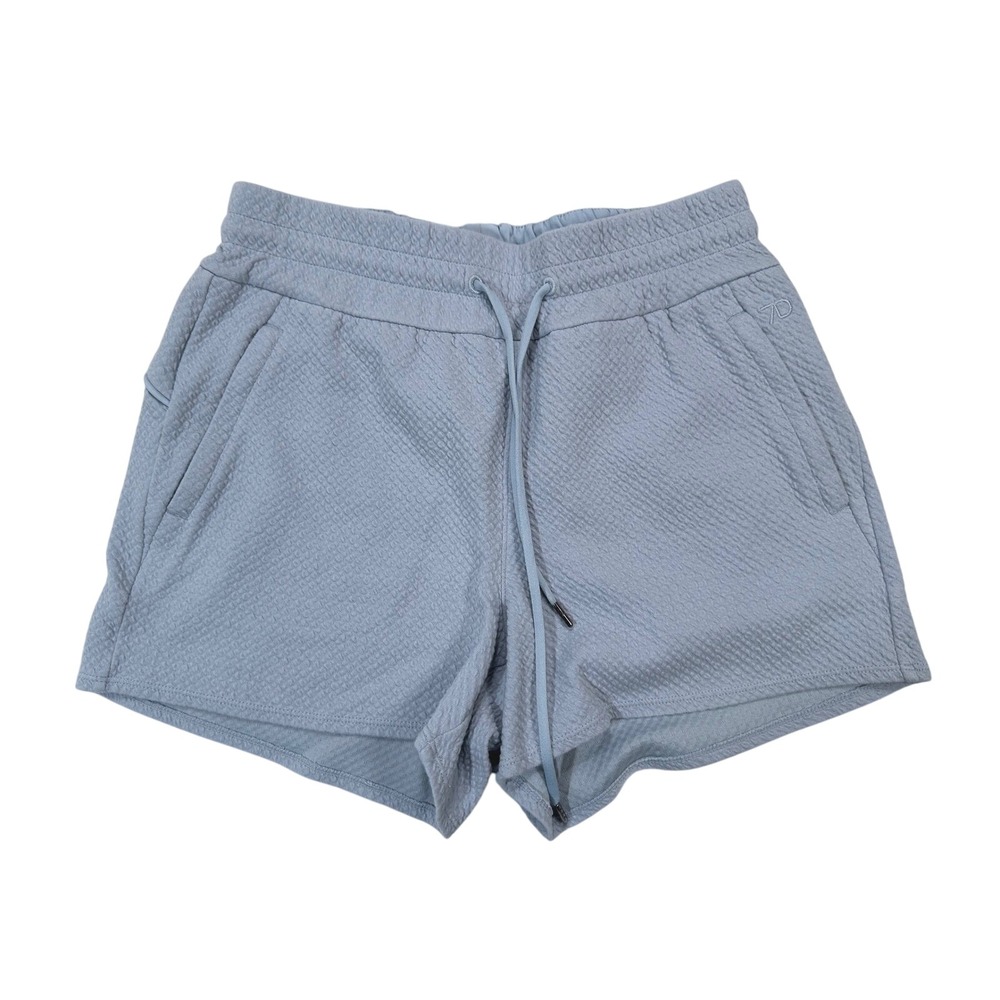 7Diamonds Restoration Women's Ice Blue Textured Athletic‎ Shorts 3" size Small